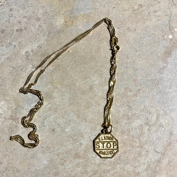 Jewelry - Gold Necklace and Charm “I’ll Never Stop Loving You”